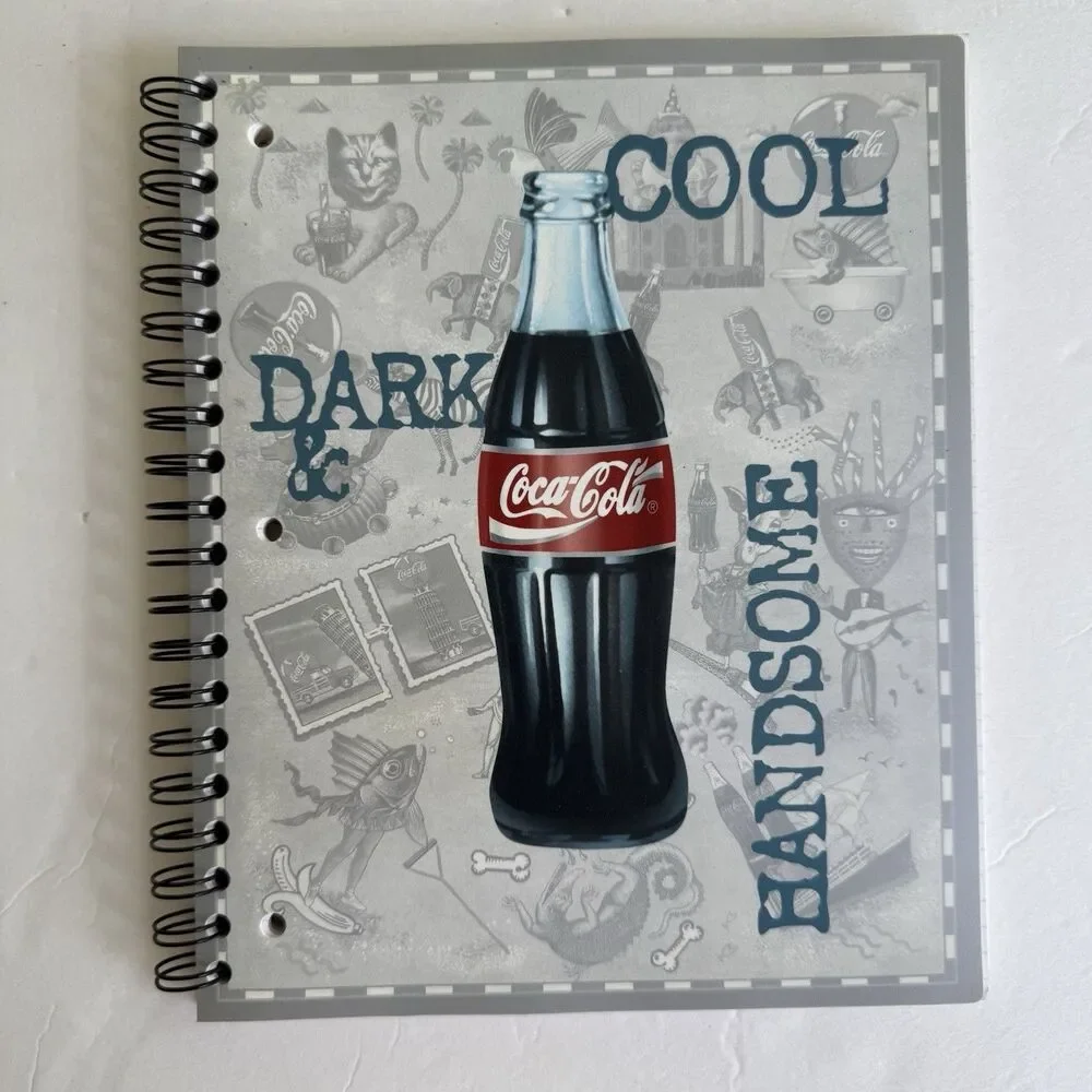 Vintage Coca Cola Coke Soft Drink Folders Spiral Notebook 1997 Memorabilia Qty 4